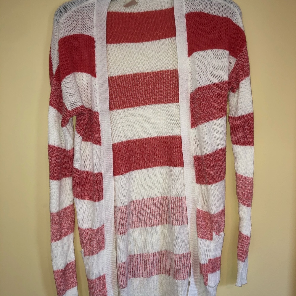 red striped cardigan